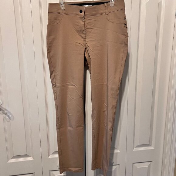 Retrelogy-NWOT-Women's Sz.10-Ankle Cropped Stretch Pants-Tan/Khaki-Casual-Comfy - Picture 1 of 13